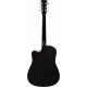 Classic Cantabile WS-10BK-CE Guitare Western noire avec micro Set avec étui rigide