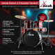 XDrum Rookie 22" Standard Schlagzeug Komplettset Ruby Red inkl. Schule