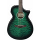 Ibanez AEWC16QA-TEH Western Guitar Transparent Emerald Burst Top Natural High Gloss