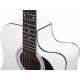 Classic Cantabile WS-10WH-CE Westerngitaar wit met pickup hardcase set