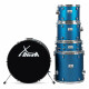XDrum Semi 22" Standard Batteria Satin Blue Sparkle incl. Scuola
