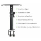 Pronomic SLS-36K BK Pied De Table Avec Pince Pour Moniteurs Studio