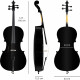 Classic Cantabile CP-100BK 4/4 Set de Violonchelo Negro
