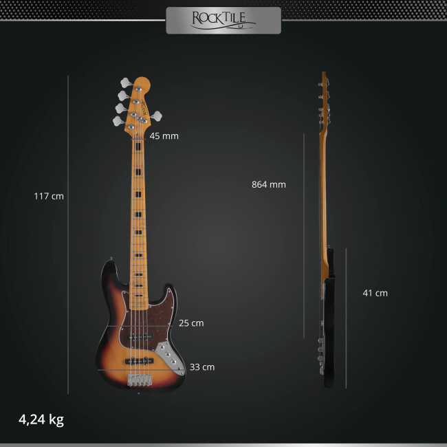 Rocktile Pro JBS50-SB E-Bass Sunburst Abbildung 5