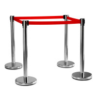 Stagecaptain PLS-200S Poste Barrera Sistema de Guiado de Personas plata Set de 4 