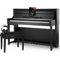 Classic Cantabile UP-1Plus SM Upright E-Piano Zwart mat Set 