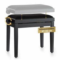 Classic Cantabile Pianobank Schwarz Matt  - Retoure (Zustand: gut) 