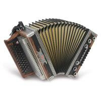 Strasser 4/III Hoamat Harmonika G-C-F-B, mit X-Bass, Edelnuss 