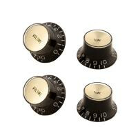 Boutons Top Hat Gibson Noirs Avec Insert Doré 4 Pièces 