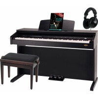 Classic Cantabile DP-210 RH E-Piano Rosewood Set incl. Bench, Headphones and Method Book 