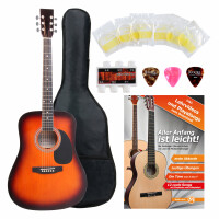 Classic Cantabile Westerngitarra Starter-SET incl. set de accesorios de 5 piezas sunburst 