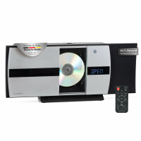 Bennett & Ross Ålesund Impianto Stereo Verticale con Lettore CD/MP3, USB e Bluetooth Argento 