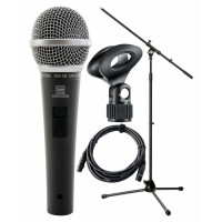 Pronomic DM-58 Microphone Vocal avec Interrupteur Starter SET incl. Pied + Pince + Câble 