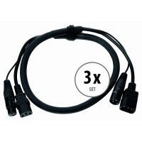 Pronomic Stage IECD-1 Câble Hybride DMX 1m Lot de 3 