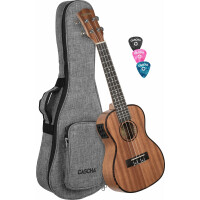 Set Ukulele Concert Premium Cascha in Mogano con Pickup 