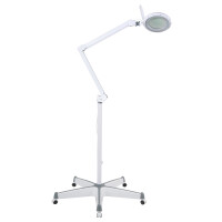 Showlite LL-6095D-Pro Lampe Loupe LED 9W 3/5 Dioptries Set avec Pied à Roulettes 