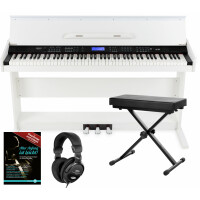 FunKey DP-88 II Digitalpiano wit Set met Keyboardbank, Koptelefoon en Pianoles 