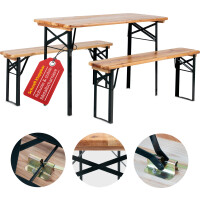 Stagecaptain Hirschgarten Bierzeltgarnitur für Balkon 117 cm natur  - Retoure (Zustand: gut) 