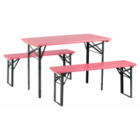 Stagecaptain Hirschgarten Bierzeltgarnitur für Balkon 117 cm Pink  - Retoure (Zustand: gut) 