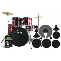 XDrum Rookie Batería Fusion 22" Ruby Red más Set de Amortiguadores 