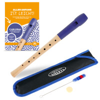 Classic Cantabile Pivella Blokfluit Duitse Blauwe Set incl. Fluitles "Aller Anfang ist leicht" 