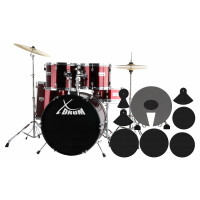 XDrum Semi 22" Standard Batteria Lipstick Red Set + Smorzatori 
