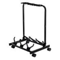 Rocktile Multistand Support Guitares 3 Places avec Roulettes pour E/A-Guitare 