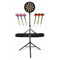 Stagecaptain DBS-1715 BullsEye Pro Dartscheibe + Ständer und Tasche Set Schwarz 