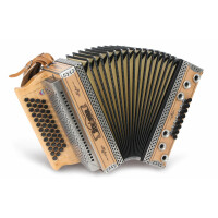 Strasser 4/III Hoamat Harmonika G-C-F-B, mit X-Bass, Erle 