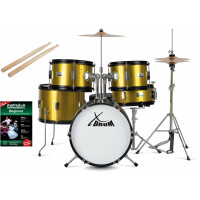 XDrum Junior Pro Kinder Drumset Sunset Gold Sparkle incl. School 