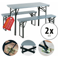 Stagecaptain Hirschgarten Set Tavolo Da Birreria Per Balcone 117 Cm Grigio 2x Set 