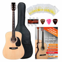 Classic Cantabile Westerngitarra Starter-Set incl. set de accesorios de 5 piezas natural 