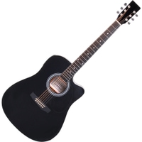 Classic Cantabile WS-10BK-CE Westerngitarre schwarz mit Tonabnehmer  - Retoure (Verpackungsschaden) 
