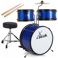 XDrum Junior KIDS Batteria per Bambini incl. Scuola Blu 