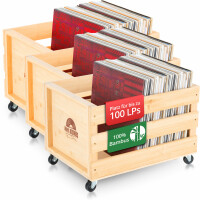 Stagecaptain SPKB-100 NT Cassa per Dischi "Emil" in Bambù Naturale Set da 3 