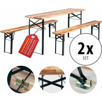 Stagecaptain Hirschgarten Set Tavolo Da Birreria 177 cm Naturale 2x 