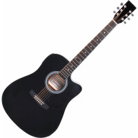Classic Cantabile WS-10BK-CE Westerngitarre schwarz mit Tonabnehmer  - Retoure (Zustand: gut) 