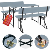 Stagecaptain BBDL-119 GY Hirschgarten Set Tavolo Da Birreria Con Schienale Per Balcone 119 cm Grigio 