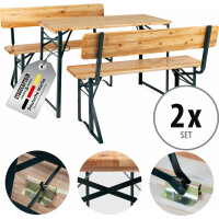 Stagecaptain BBDL-119 Hirschgarten Set Tavolo Da Birreria Con Schienale Per Balcone 119 cm Naturale 2x Set 