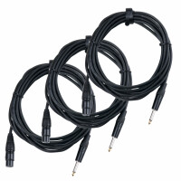 Pronomic Stage XFJ-5 Cable de Micrófono XLR/Jack 5 m Negro Set de 3 