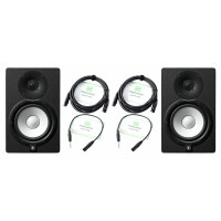 Yamaha HS7 Monitor Da Studio Attivo 60 W+ 35 W Set Con 2 Cavi XLR E Cavo Adattatore XLR-Jack 