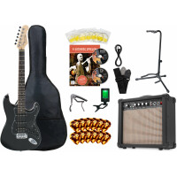 Rocktile Pro ST60-BK Chitarra Elettrica All Black Super Kit 