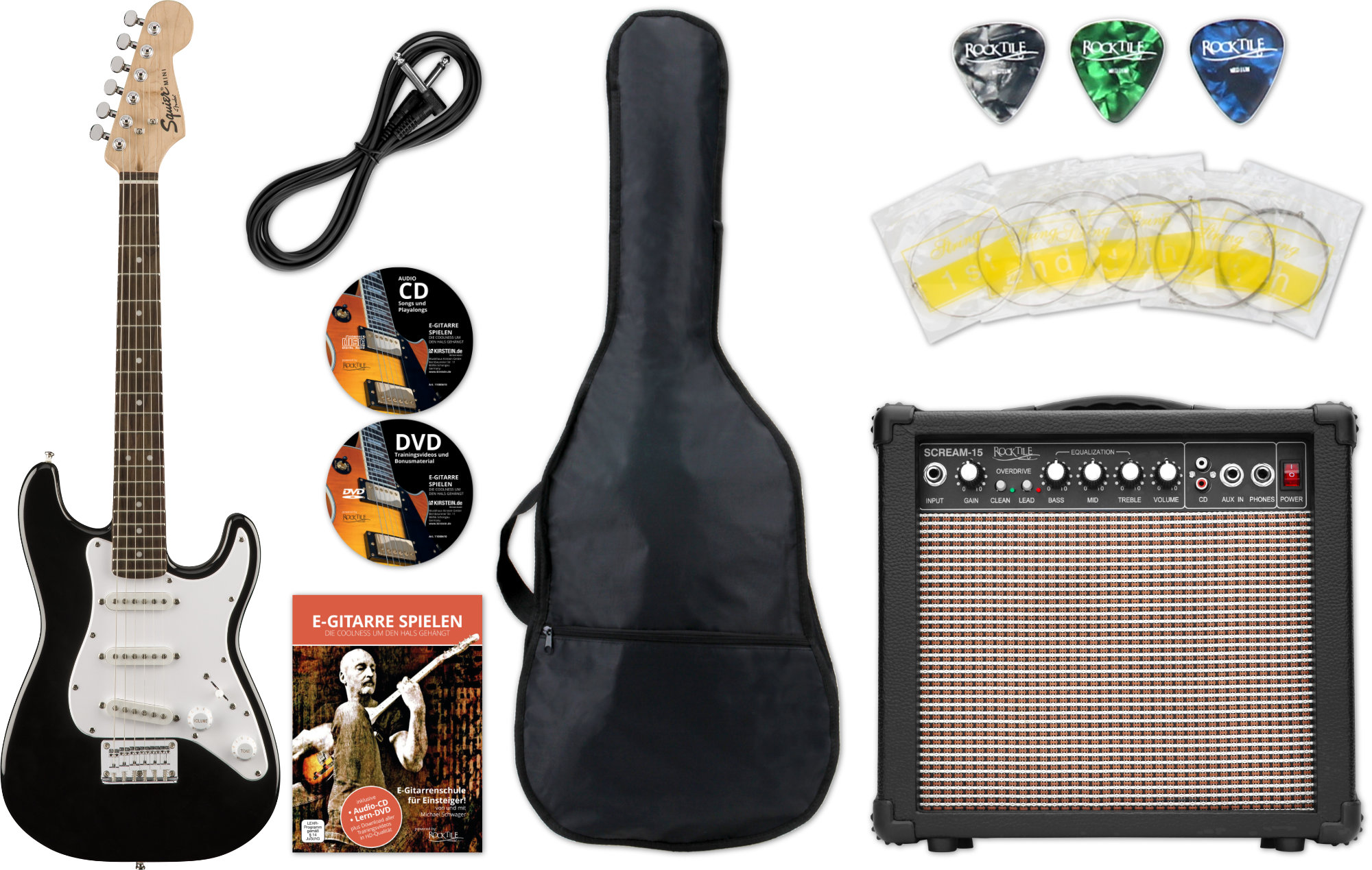 Squier Mini Stratocaster V2 LRL Black Starter Set