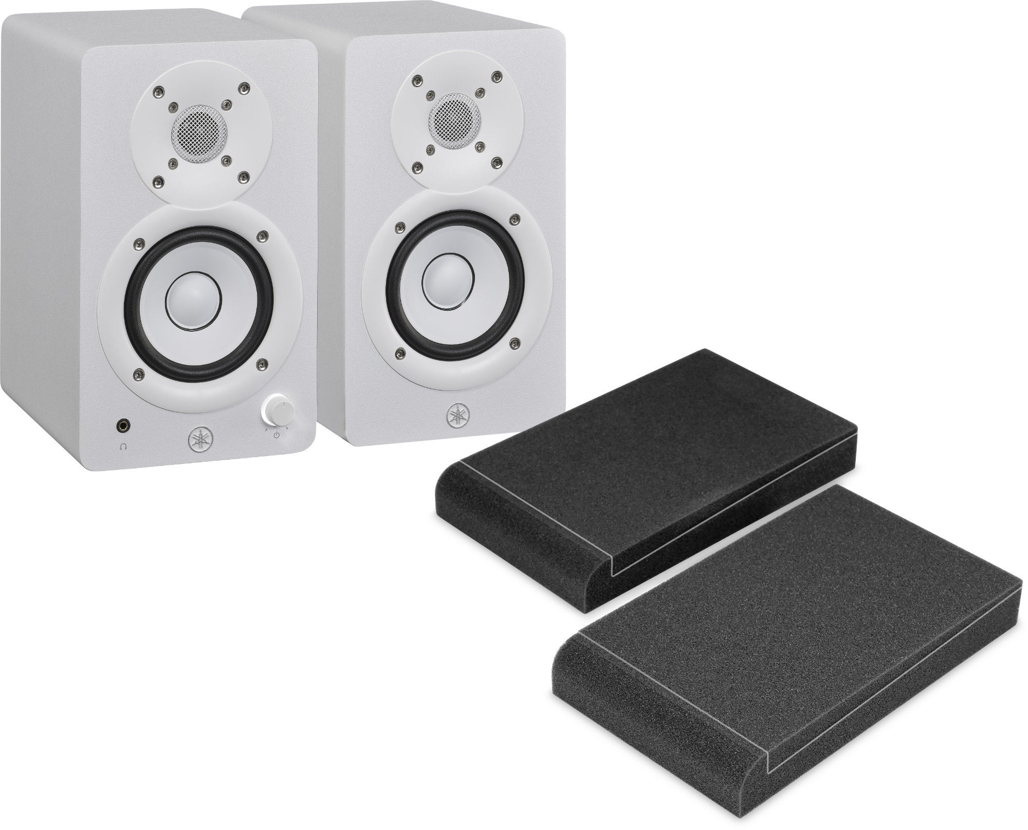 Yamaha HS 3W Aktiv Studiomonitor Paar ISO-Stand Set
