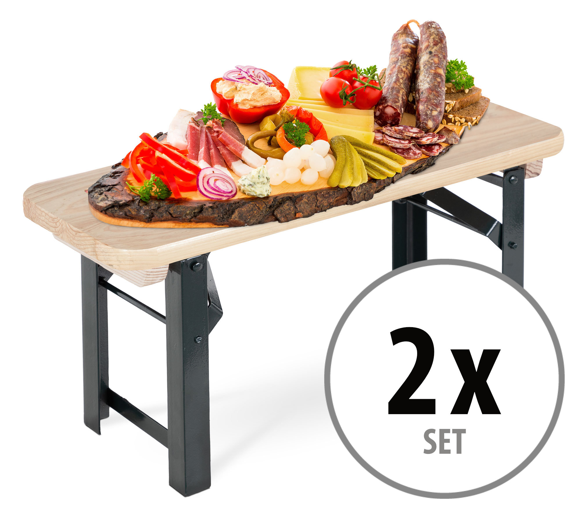 Stagecaptain BB-55 NT Hirschgarten Bierzeltbankerl Natur 2x Set