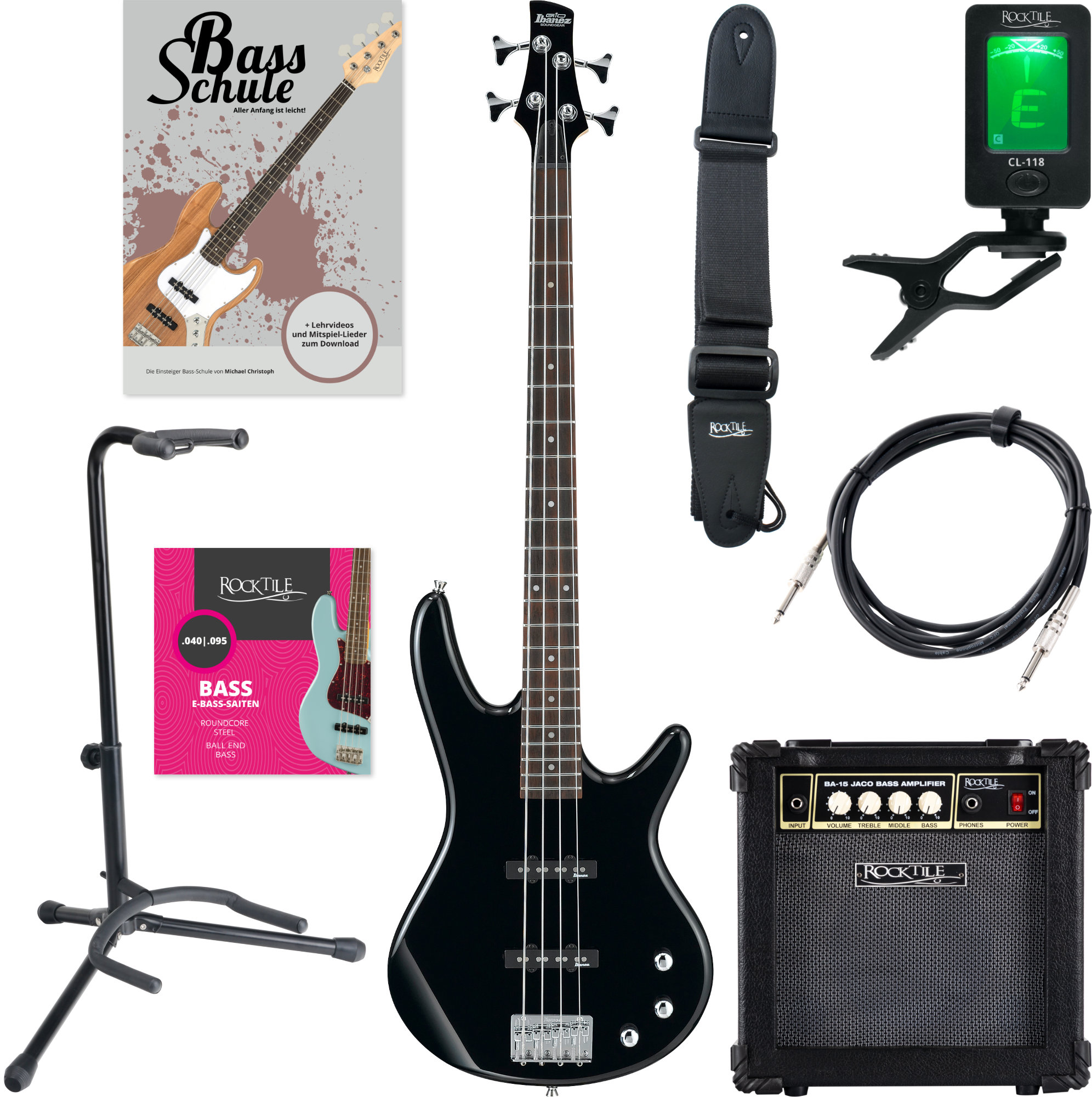 Ibanez GSR180-BK E-Bas Zwart Starter Set