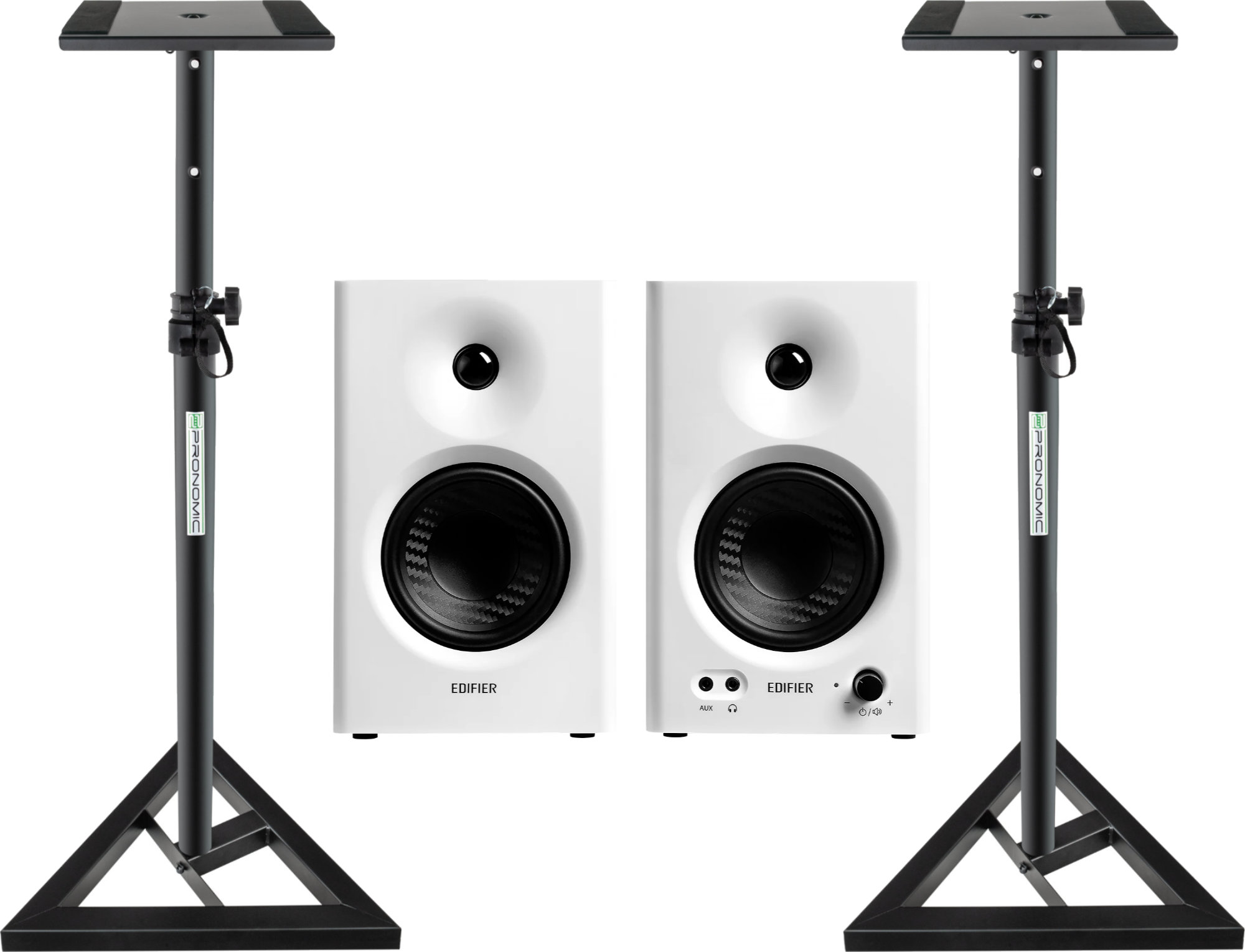 Edifier MR4 2.0 Studio Monitors White Stand Set