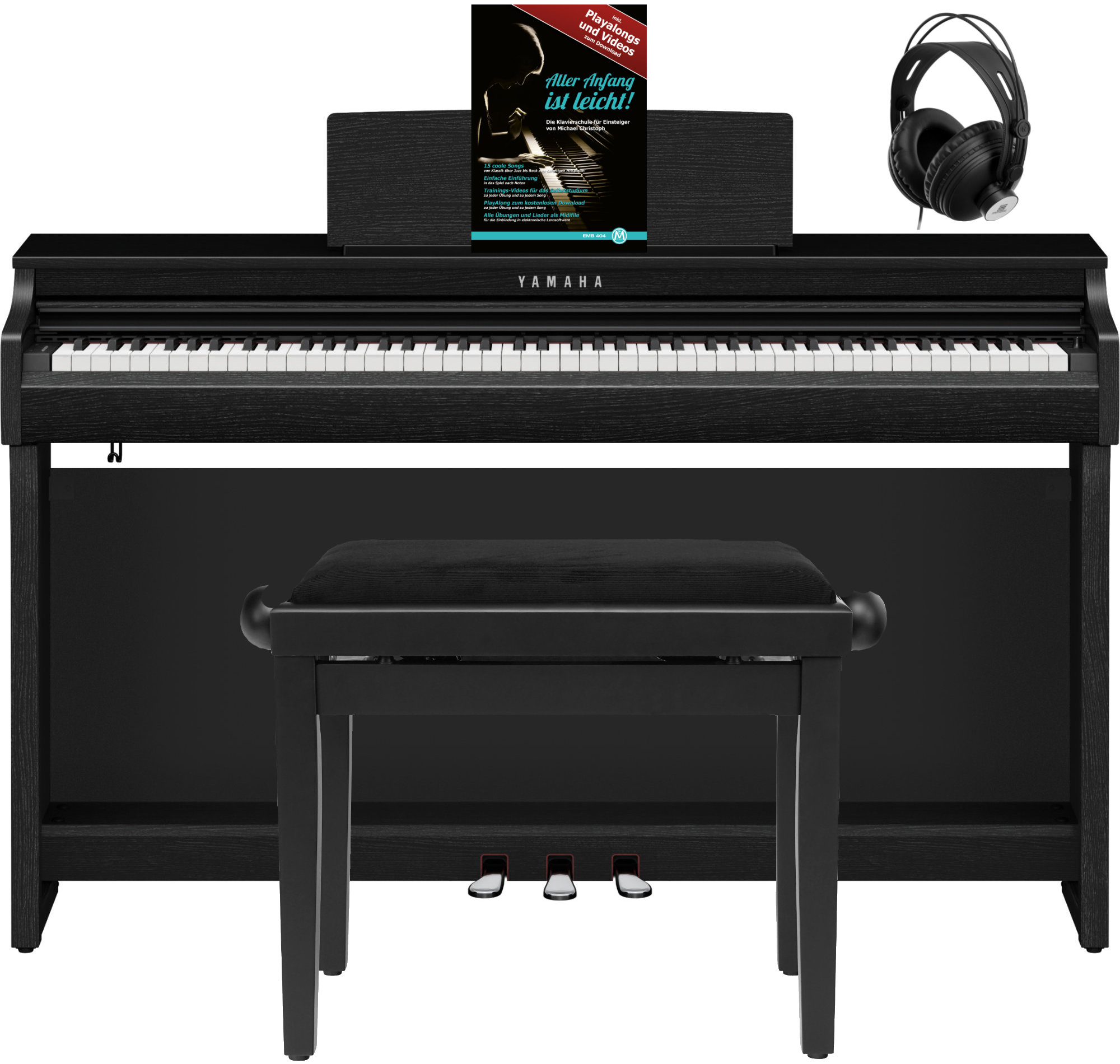 Yamaha CLP-825 B Digitalpiano Schwarz matt Set