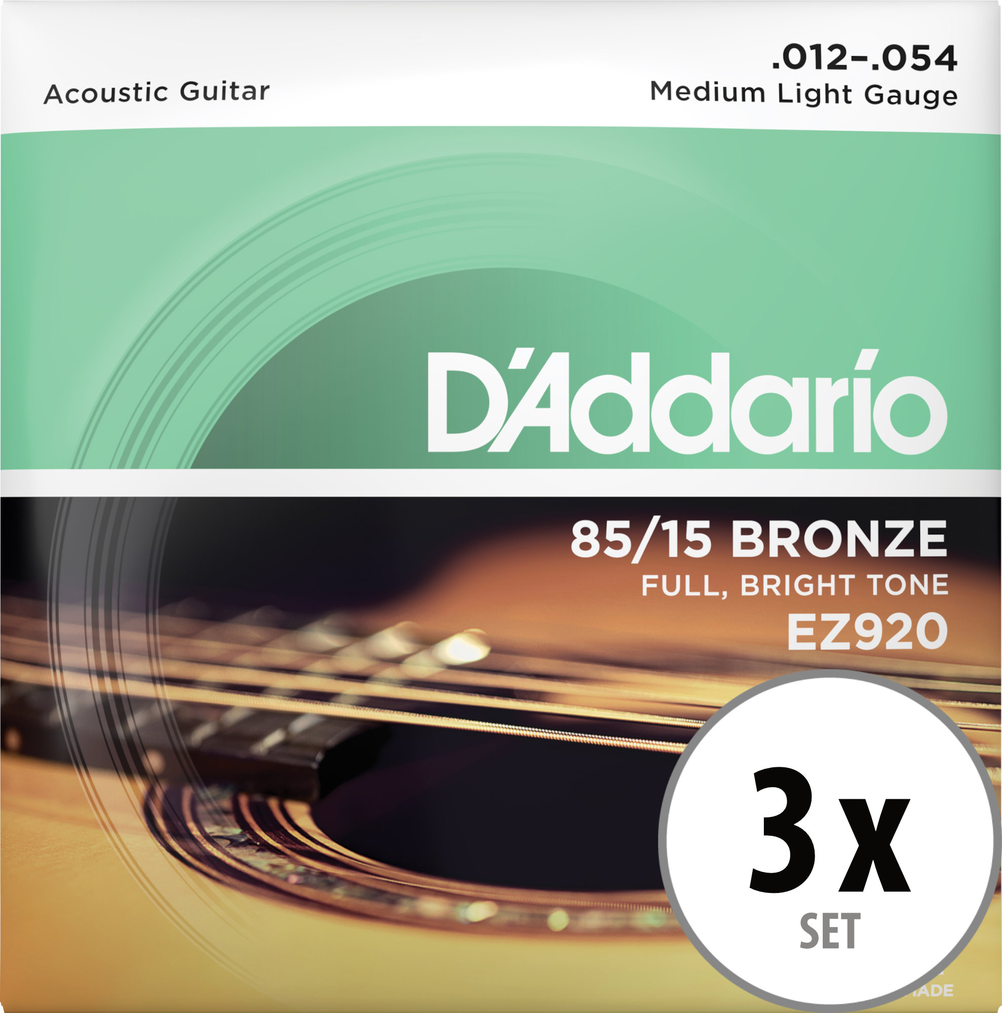 D'Addario EZ920 Medium Light 3x Set