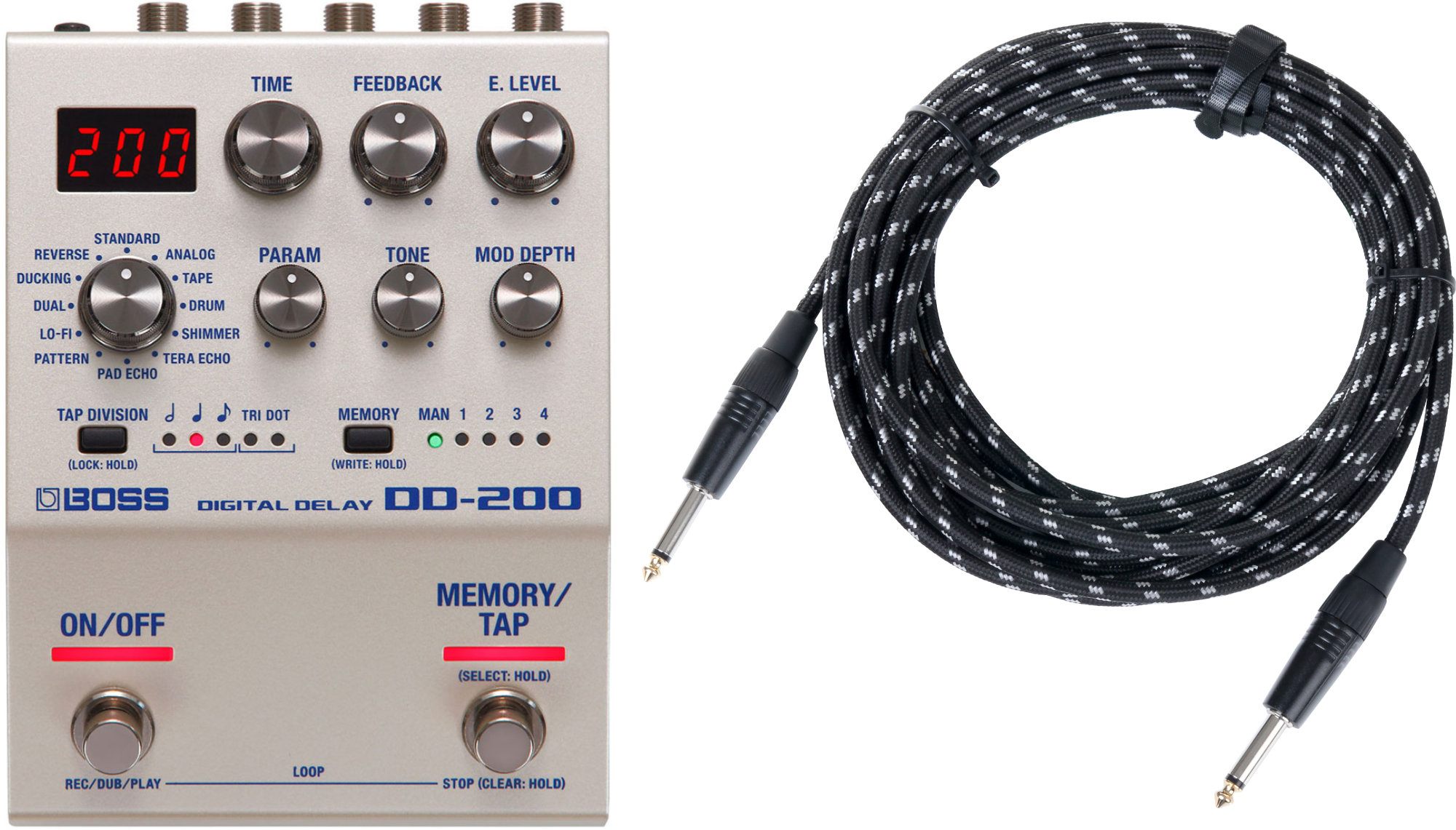 Boss DD-200 Digital Delay Set inkl. Kabel